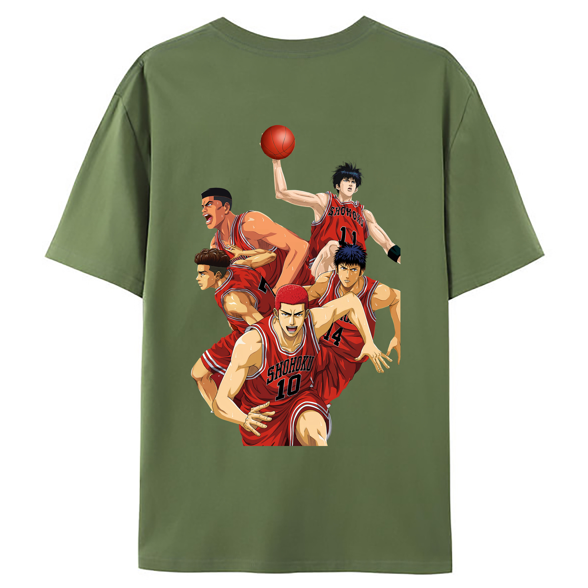 （画像用） SLAM DUNK／スラムダンク 綿100％ メンズ半袖Tシャツ（バックプリント） 通気性